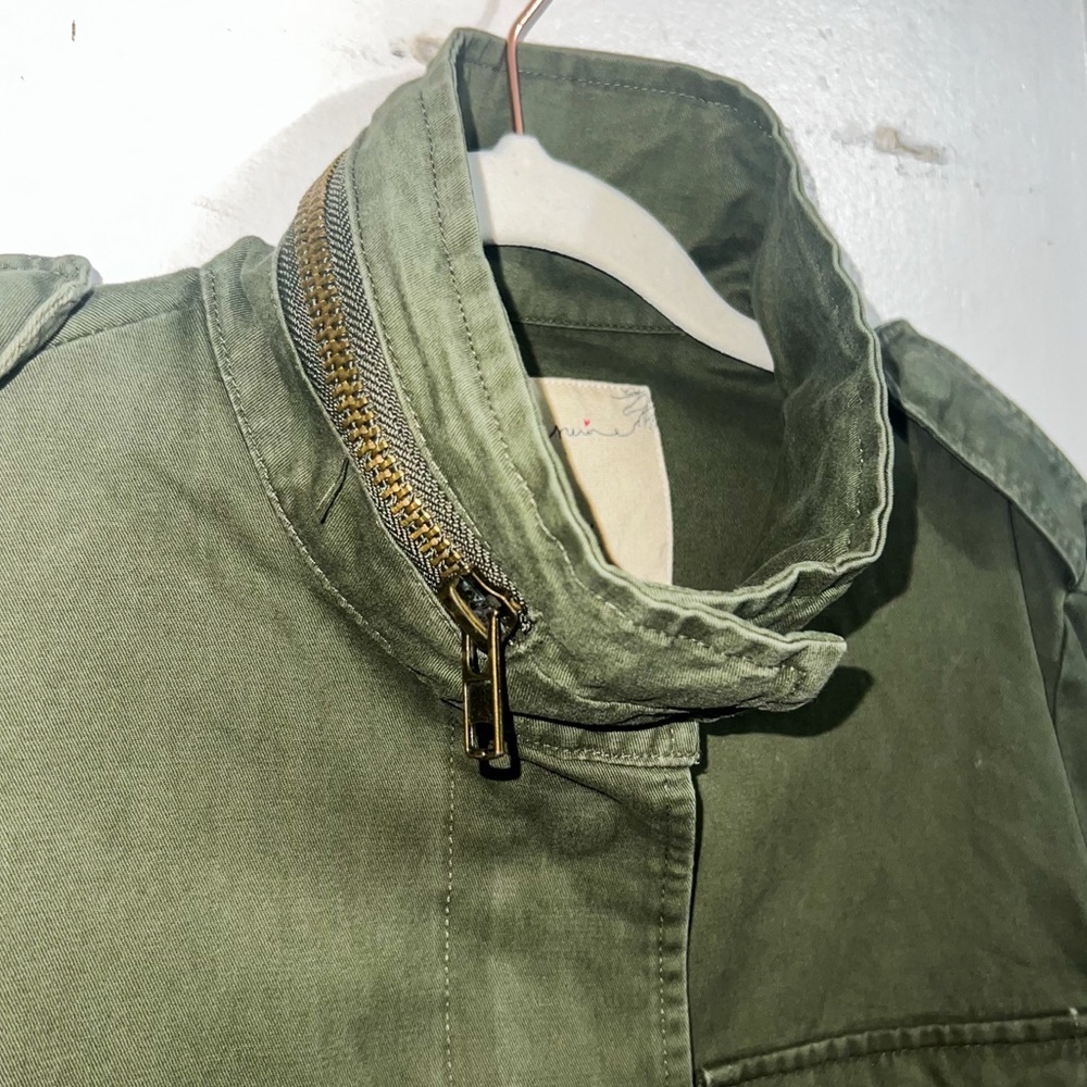 En Creme Womens Embroidery Military Jacket - Olive, Size M - Picture 5 of 12